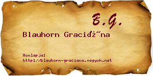 Blauhorn Graciána névjegykártya